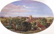 Anthony Frederick Augustus Sandys A Panoramic View of Hunworth (mk46) oil painting